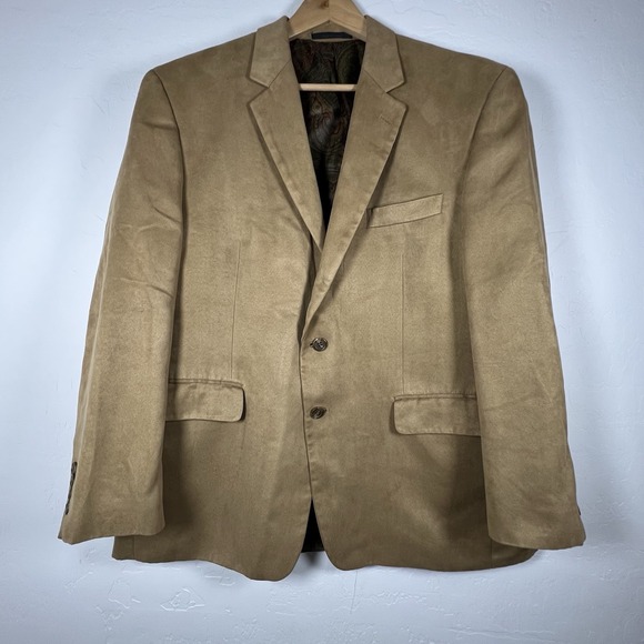 Lauren Ralph Lauren Other - Lauren Ralph Lauren Jacket Mens 44S Beige Blazer Faux Suede Office Sport Coat